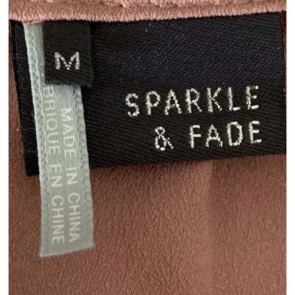 Sparkle & Fade Blouse Mauve Pink Button Down Long Sleeve Minimalist M - Picture 5 of 6